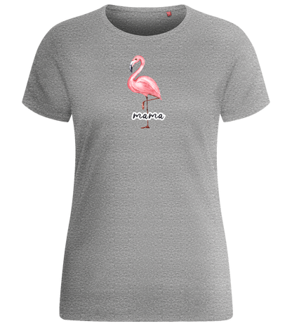 Mama Flamingo Design - Basic women's fitted t-shirt_ORION GREY_front