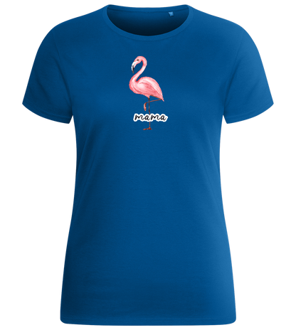 Mama Flamingo Design - Basic women's fitted t-shirt_ROYAL_front