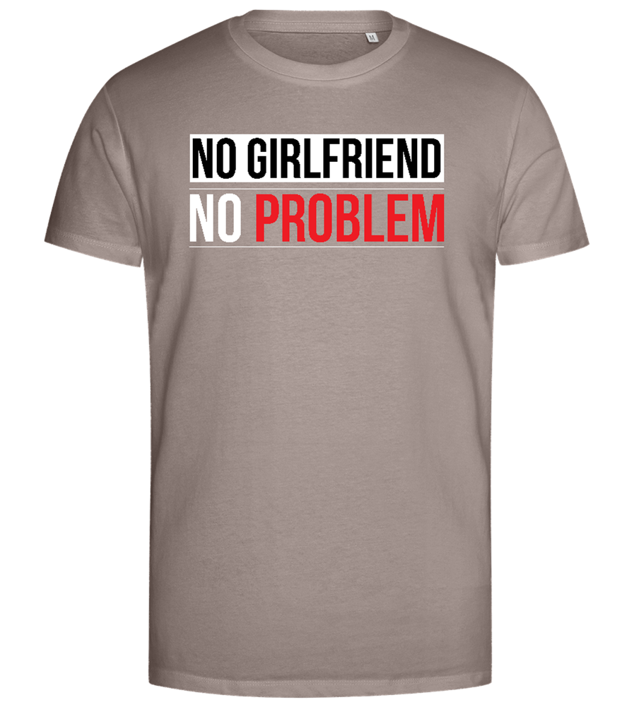 No Girlfriend No Problem Design - Premium men's close fitting t-shirt_CHARCOAL CHIN_front