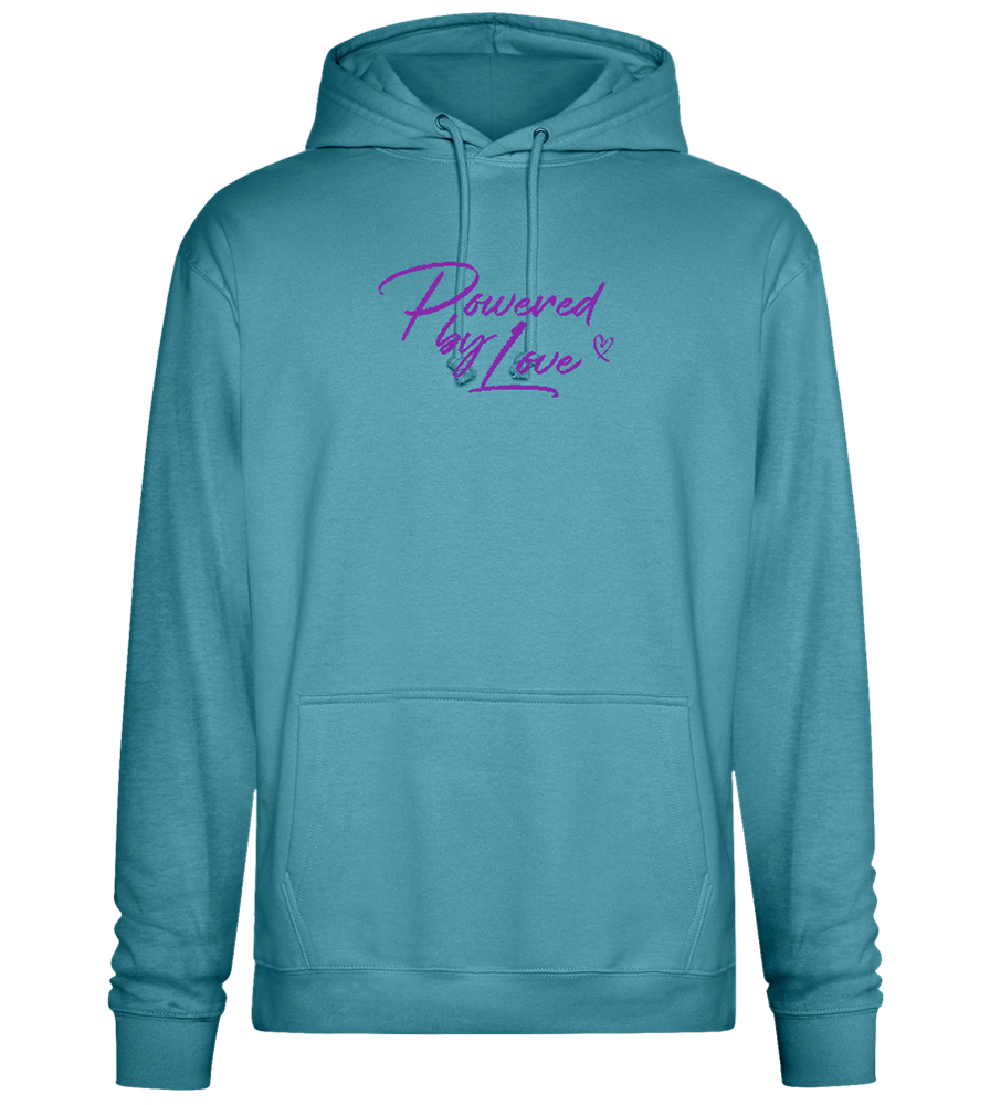 Powered By Love Design - Premium Essential Unisex Hoodie_POOL BLUE_front