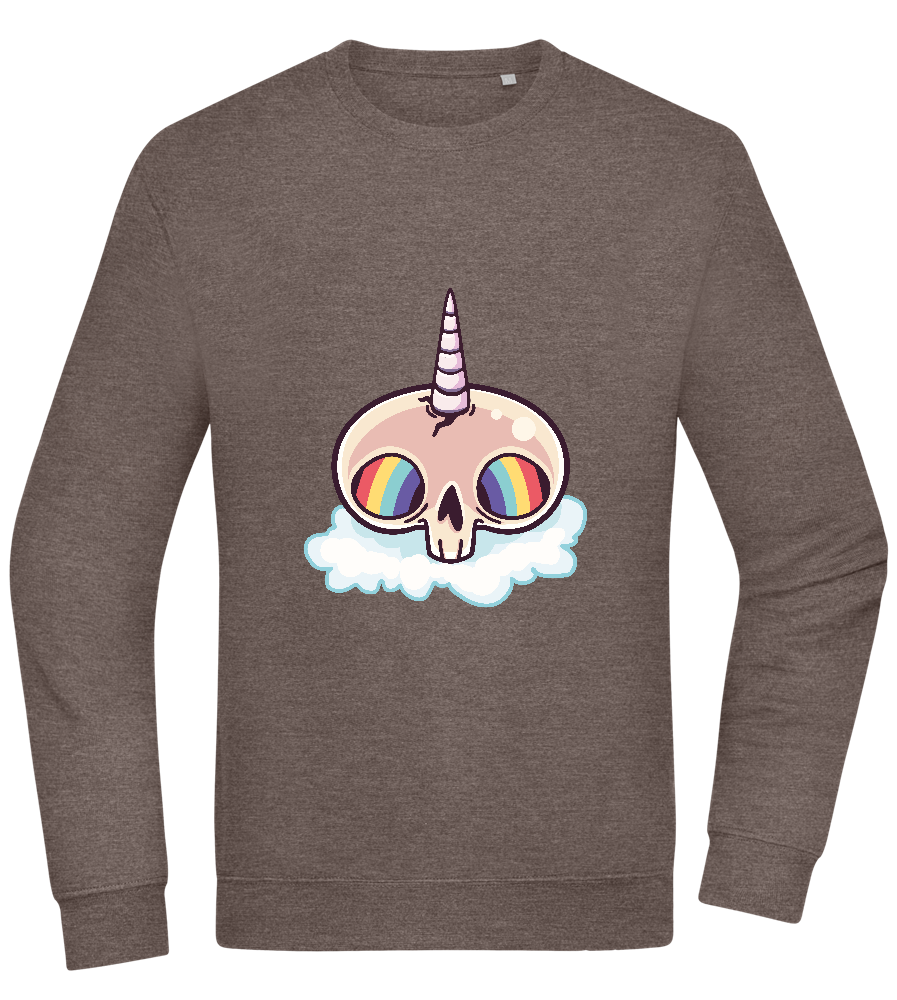 Unicorn Rainbow Design - Comfort Essential Unisex Sweater_CHARCOAL CHIN_front