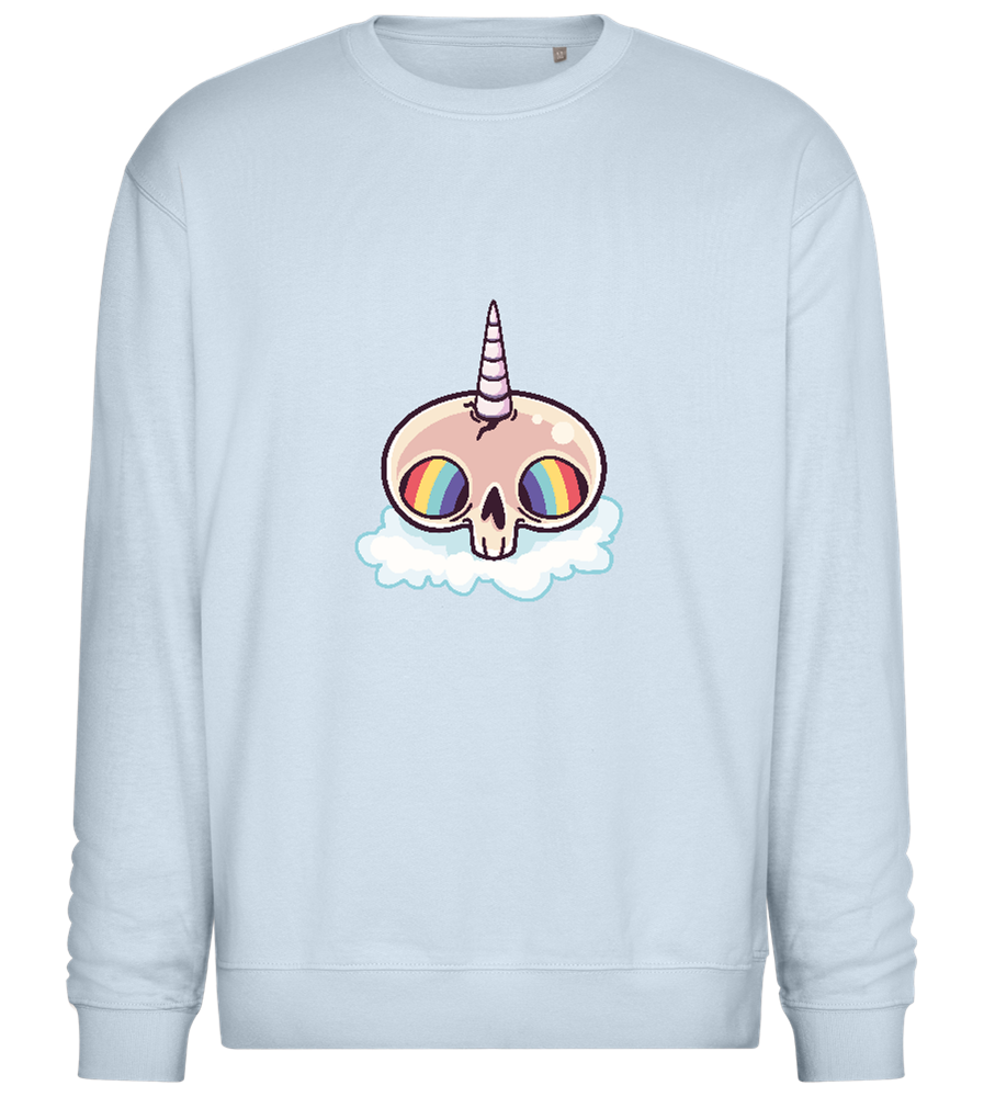 Unicorn Rainbow Design - Comfort Essential Unisex Sweater_CREAMY BLUE_front