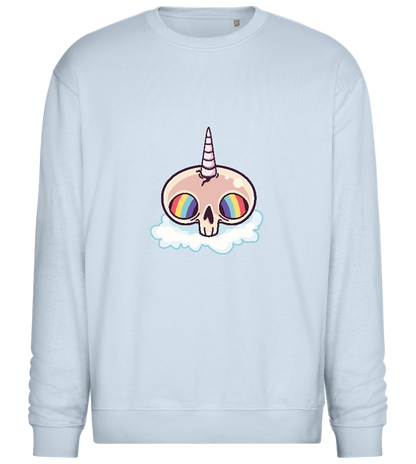 Unicorn Rainbow Design - Comfort Essential Unisex Sweater_CREAMY BLUE_front