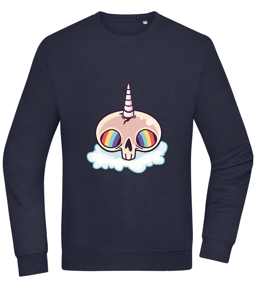 Unicorn Rainbow Design - Comfort Essential Unisex Sweater_FRENCH NAVY_front