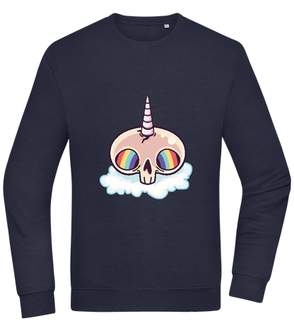 Unicorn Rainbow Design - Comfort Essential Unisex Sweater_FRENCH NAVY_front