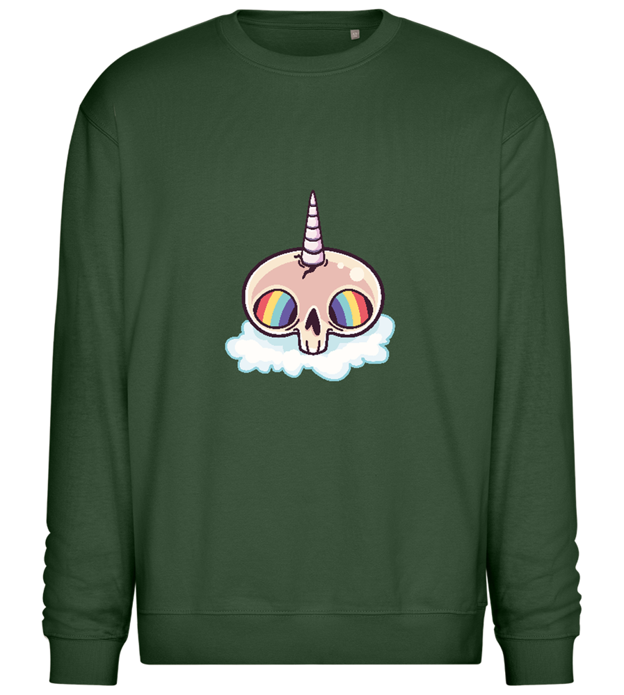 Unicorn Rainbow Design - Comfort Essential Unisex Sweater_GREEN BOTTLE_front