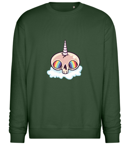 Unicorn Rainbow Design - Comfort Essential Unisex Sweater_GREEN BOTTLE_front