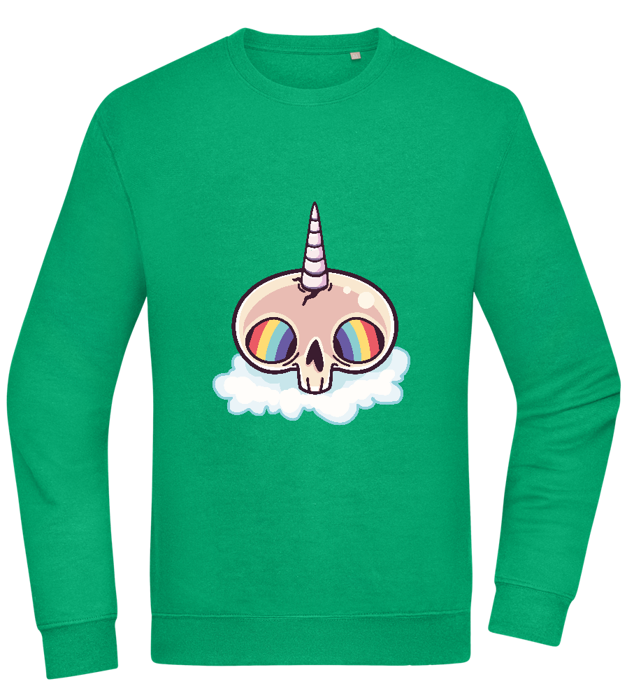 Unicorn Rainbow Design - Comfort Essential Unisex Sweater_MEADOW GREEN_front