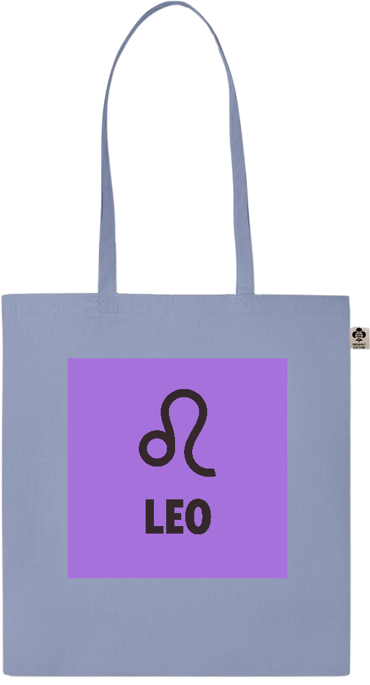 Zodiac Leo Design - Essential colored organic cotton tote bag_BABY BLUE_front