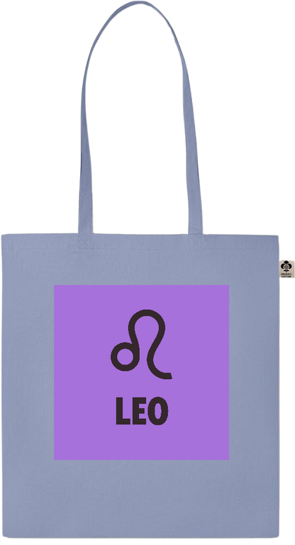 Zodiac Leo Design - Essential colored organic cotton tote bag_BABY BLUE_front