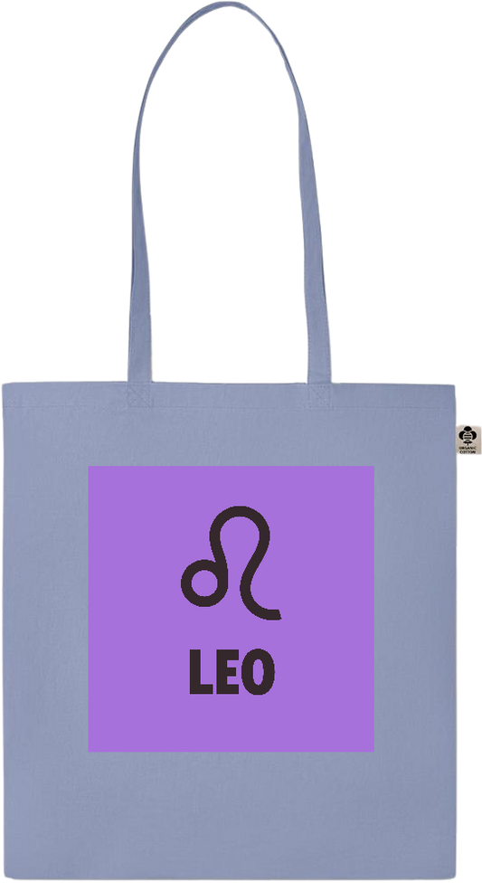 Zodiac Leo Design - Essential colored organic cotton tote bag_BABY BLUE_front