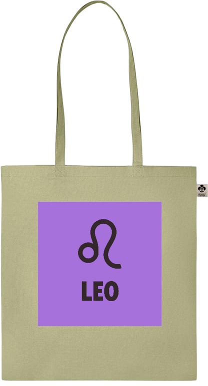 Zodiac Leo Design - Essential colored organic cotton tote bag_GREEN_front