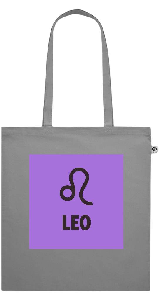 Zodiac Leo Design - Essential colored organic cotton tote bag_GREY_front