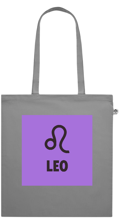 Zodiac Leo Design - Essential colored organic cotton tote bag_GREY_front