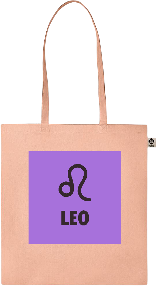 Zodiac Leo Design - Essential colored organic cotton tote bag_ORANGE_front