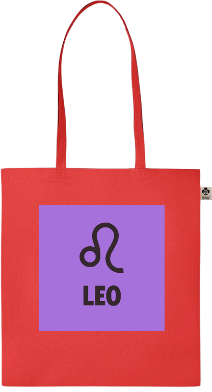 Zodiac Leo Design - Essential colored organic cotton tote bag_RED_front