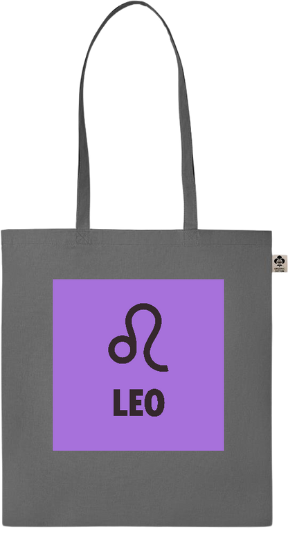 Zodiac Leo Design - Essential colored organic cotton tote bag_STONE GREY_front