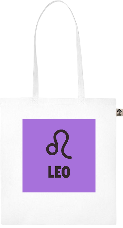 Zodiac Leo Design - Essential colored organic cotton tote bag_WHITE_front