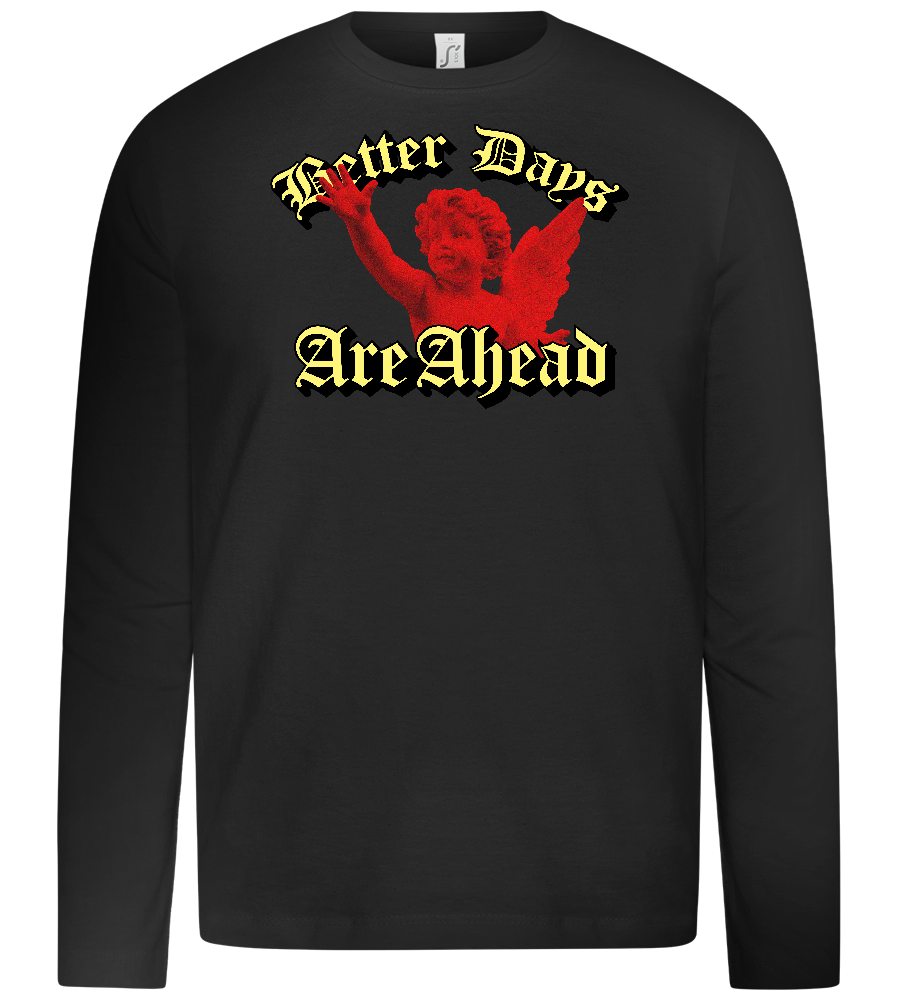 Better Days Design - Premium kids long sleeve t-shirt_DEEP BLACK_front