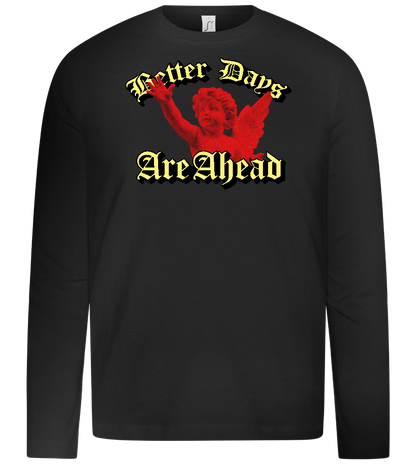 Better Days Design - Premium kids long sleeve t-shirt_DEEP BLACK_front