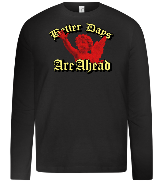 Better Days Design - Premium kids long sleeve t-shirt_DEEP BLACK_front