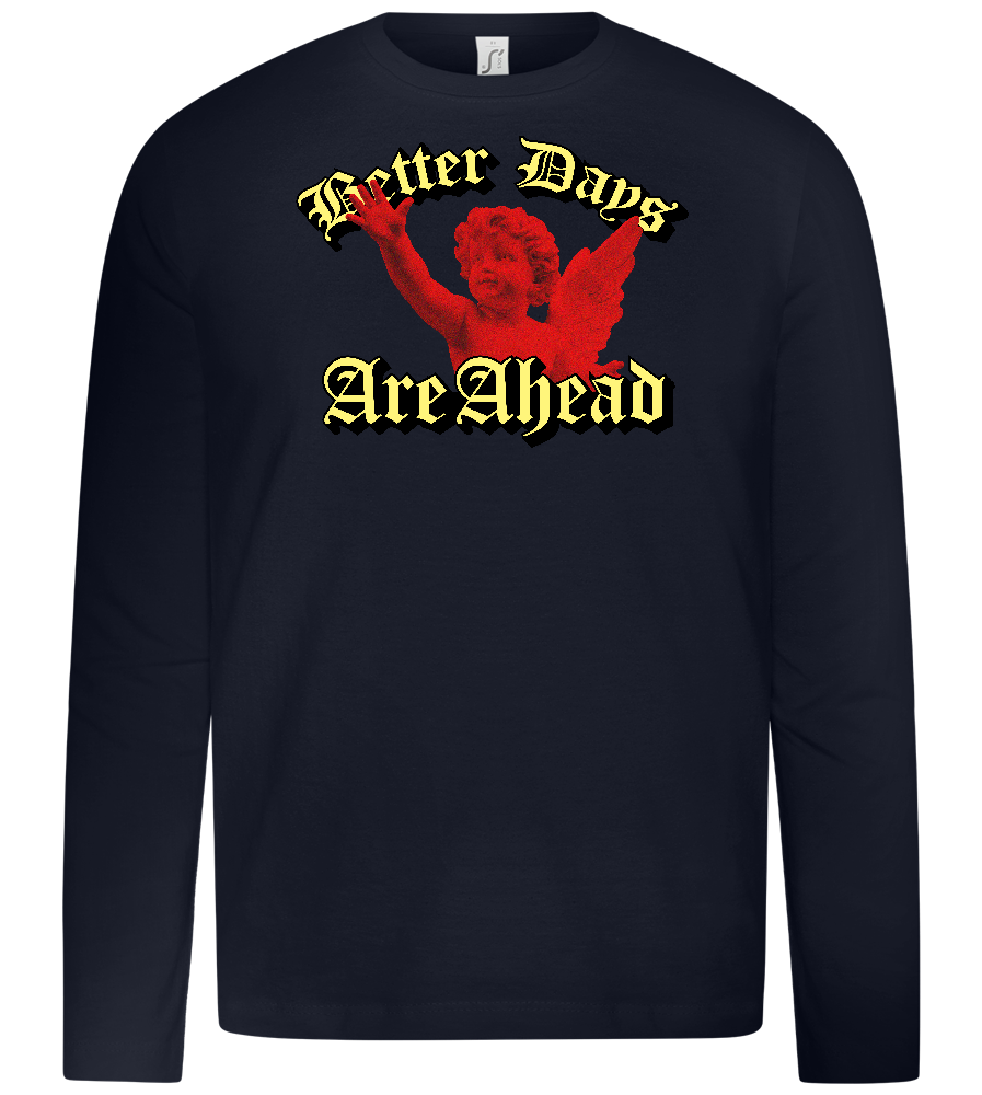 Better Days Design - Premium kids long sleeve t-shirt_FRENCH NAVY_front