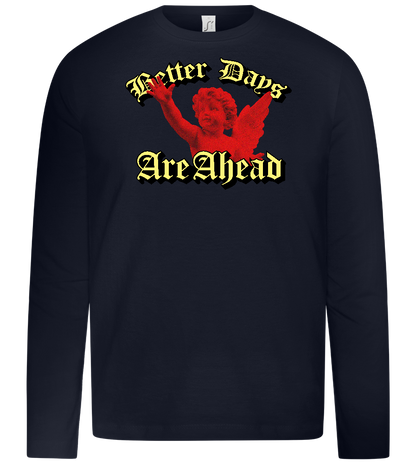 Better Days Design - Premium kids long sleeve t-shirt_FRENCH NAVY_front