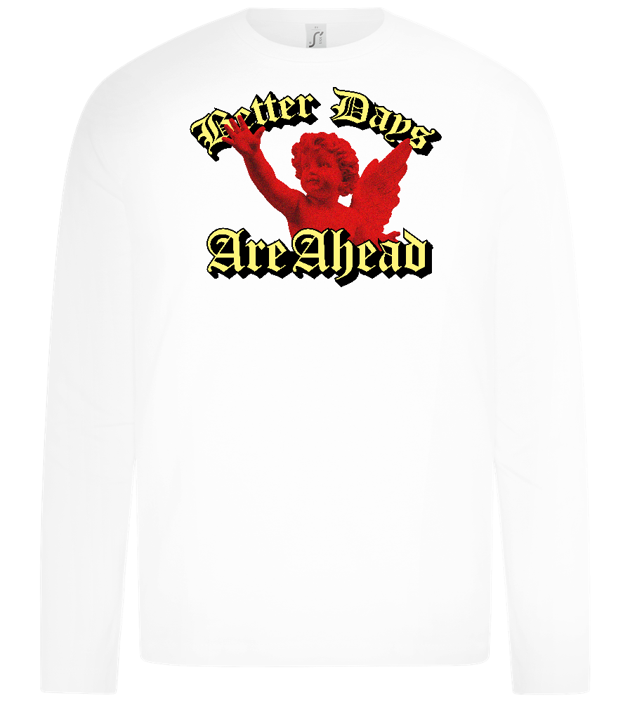 Better Days Design - Premium kids long sleeve t-shirt_WHITE_front