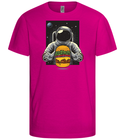 Spaceman Burger Design - Comfort girls' t-shirt_FUCHSIA_front