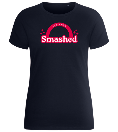 Let's Get Smashed Design - Basic women's fitted t-shirt_FRENCH NAVY_front