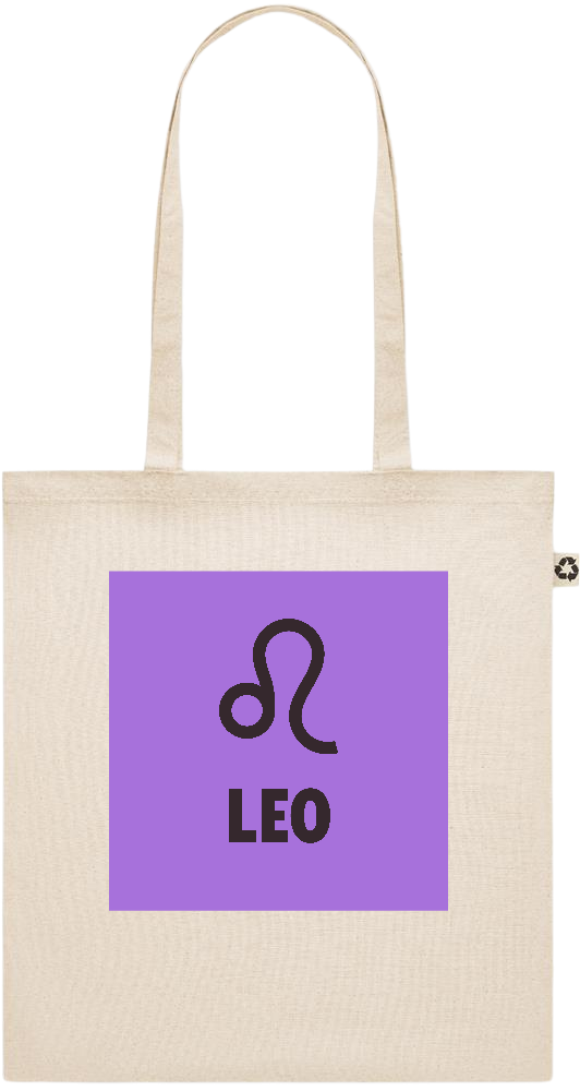 Zodiac Leo Design - Recycled cotton shopping bag_BEIGE_front