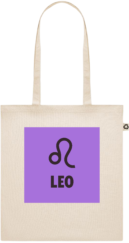 Zodiac Leo Design - Recycled cotton shopping bag_BEIGE_front