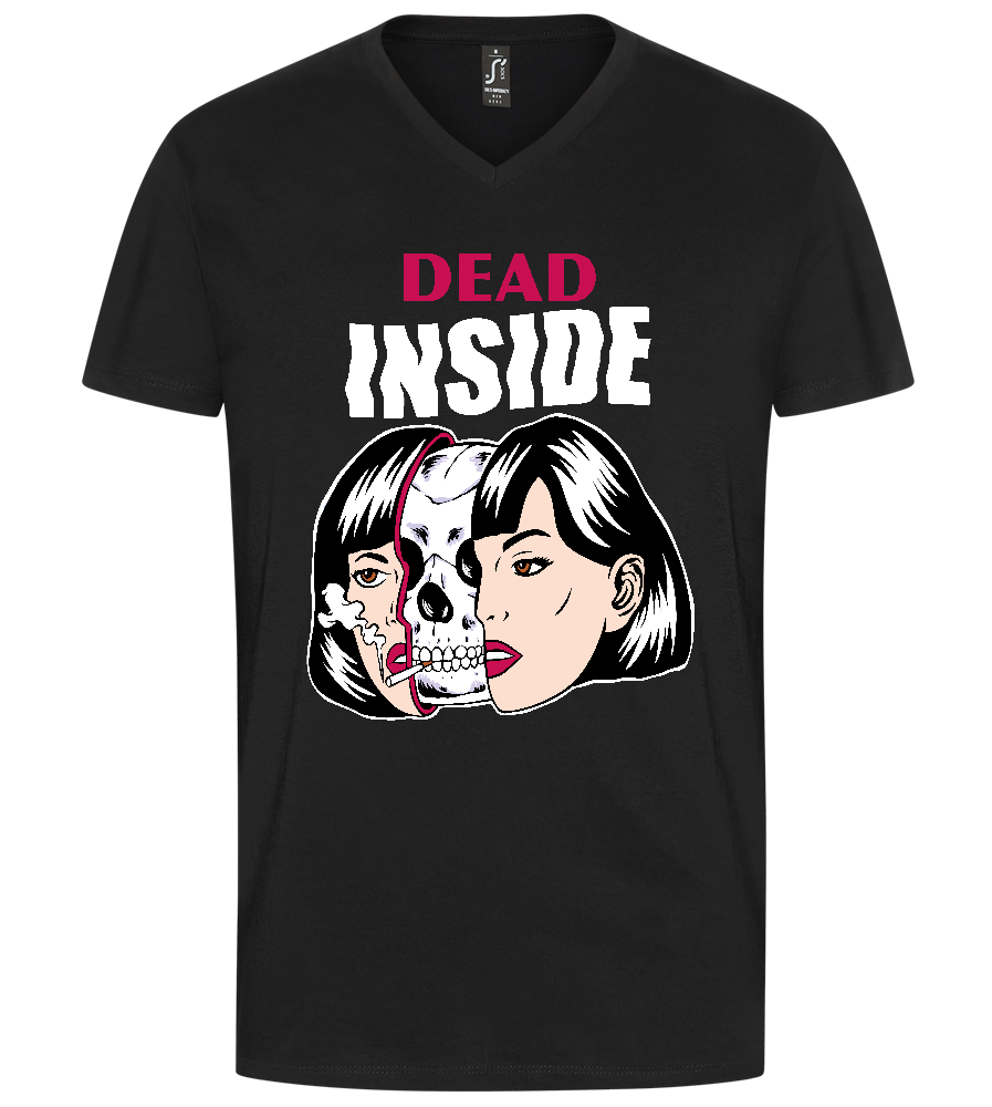 Dead Inside Design - Premium men's v-neck t-shirt_DEEP BLACK_front