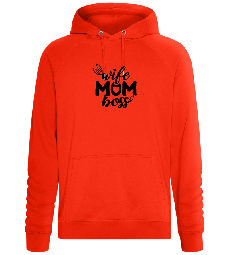 Wife Mom Boss Design - Comfort unisex hoodie_BURNT ORANGE_front