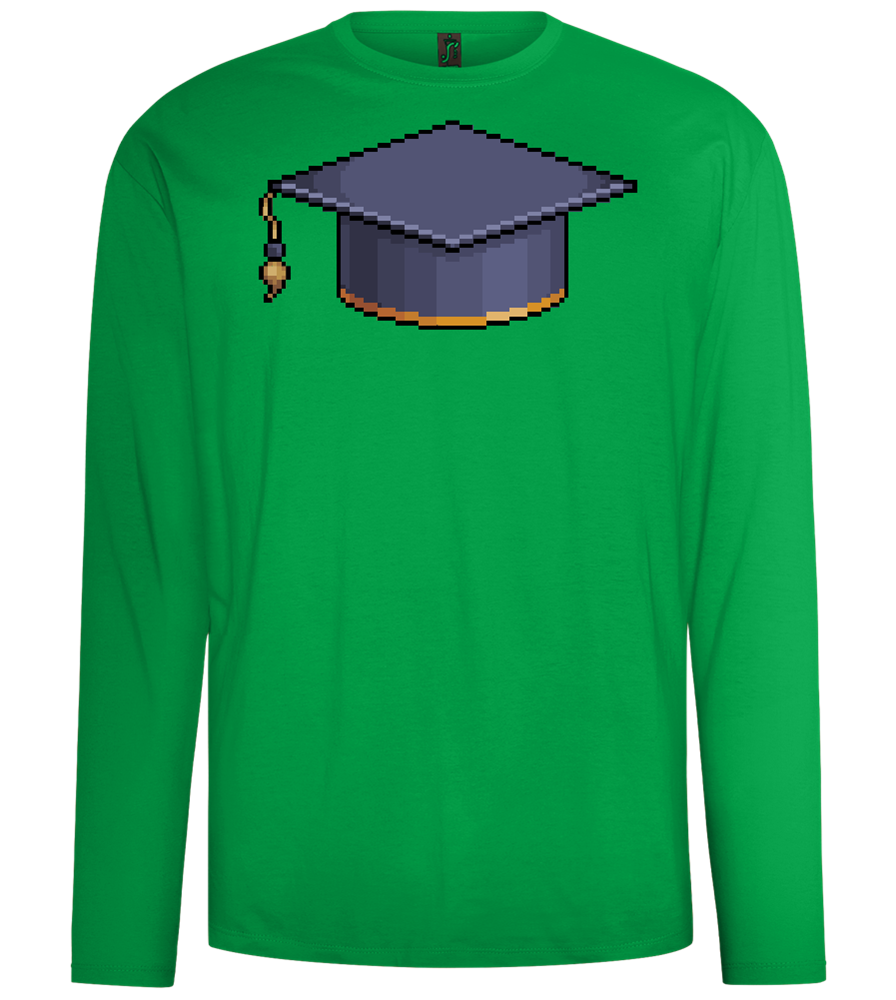 Pixelated Hat Design - Comfort men's long sleeve t-shirt_MEADOW GREEN_front