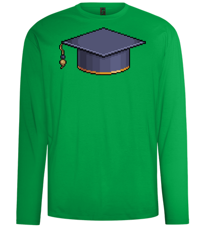 Pixelated Hat Design - Comfort men's long sleeve t-shirt_MEADOW GREEN_front