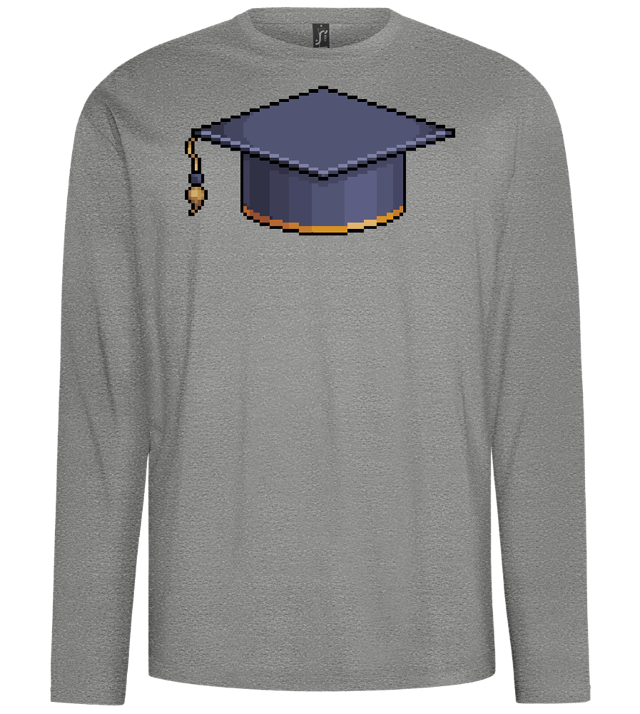 Pixelated Hat Design - Comfort men's long sleeve t-shirt_ORION GREY_front