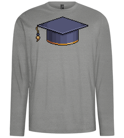 Pixelated Hat Design - Comfort men's long sleeve t-shirt_ORION GREY_front