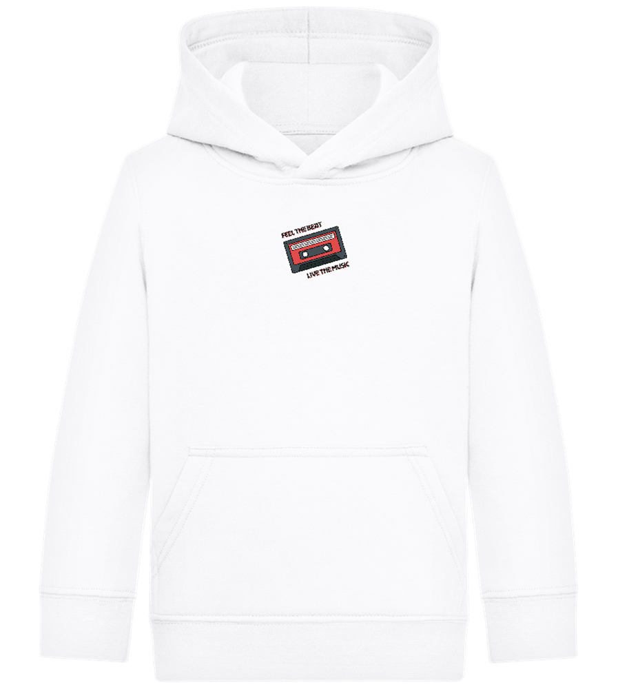 Feel the Beat Design - Comfort Kids Hoodie_WHITE_front