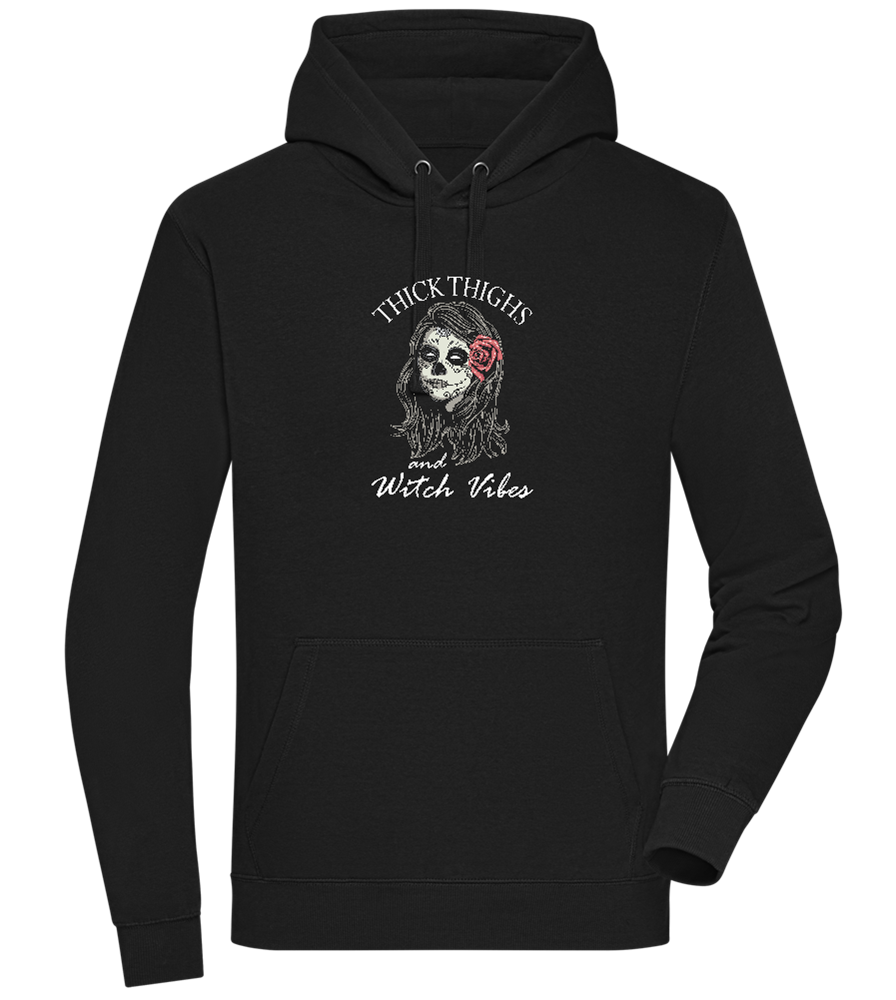 Thick Thighs Design - Premium unisex hoodie_BLACK_front