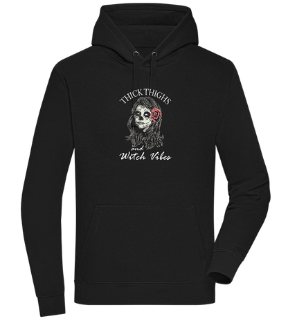 Thick Thighs Design - Premium unisex hoodie_BLACK_front