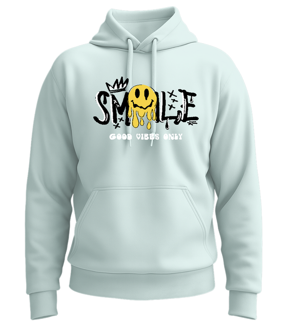 Dripping Smiley Design - Premium Essential Unisex Hoodie_ARCTIC BLUE_front