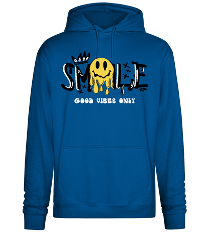 Dripping Smiley Design - Premium Essential Unisex Hoodie_ROYAL_front