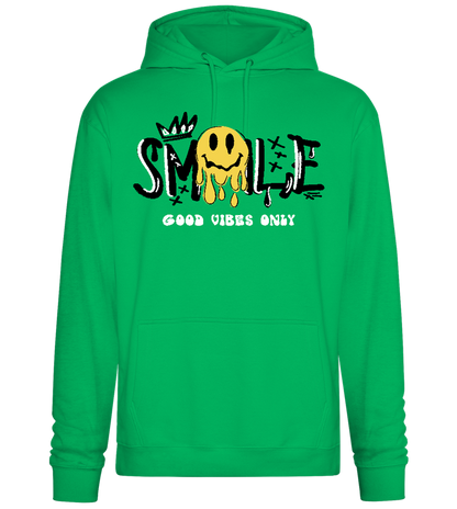 Dripping Smiley Design - Premium Essential Unisex Hoodie_SPRING GREEN_front