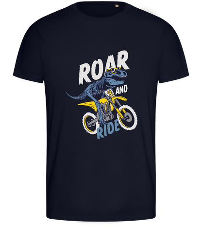 Dino Biker Design - Basic men's fitted t-shirt_FRENCH NAVY_front