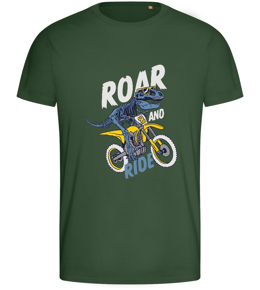 Dino Biker Design - Basic men's fitted t-shirt_GREEN BOTTLE_front