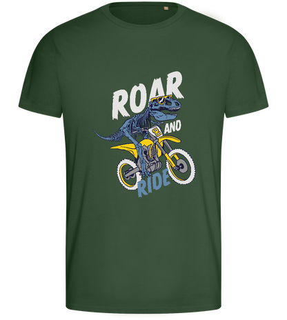 Dino Biker Design - Basic men's fitted t-shirt_GREEN BOTTLE_front