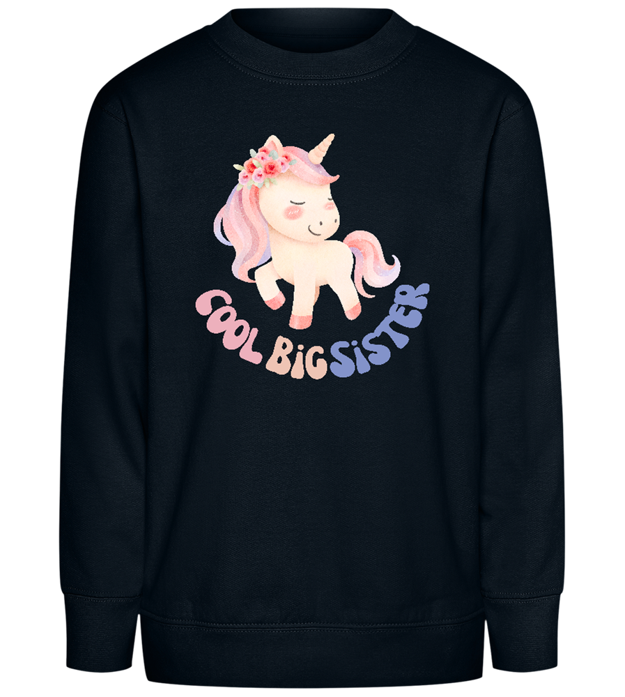 Cool Big Sister Unicorn Design - Comfort Kids Sweater_BLACK_front