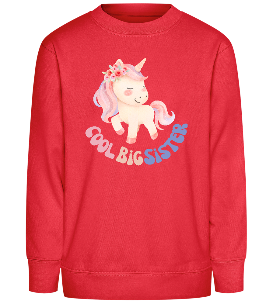 Cool Big Sister Unicorn Design - Comfort Kids Sweater_BRIGHT RED_front