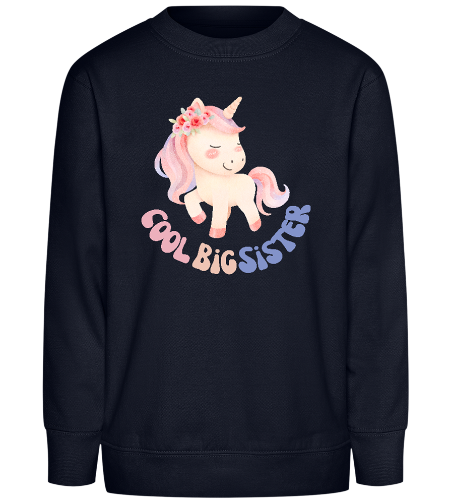 Cool Big Sister Unicorn Design - Comfort Kids Sweater_FRENCH NAVY_front